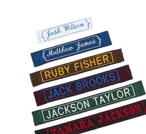 clothing labels for uniforms, hats and other school supplies