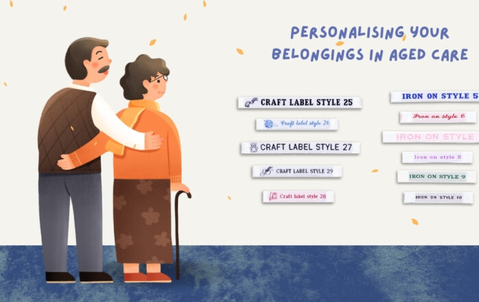 Aged Care name labels, water bottle, blanket & Luggage strap