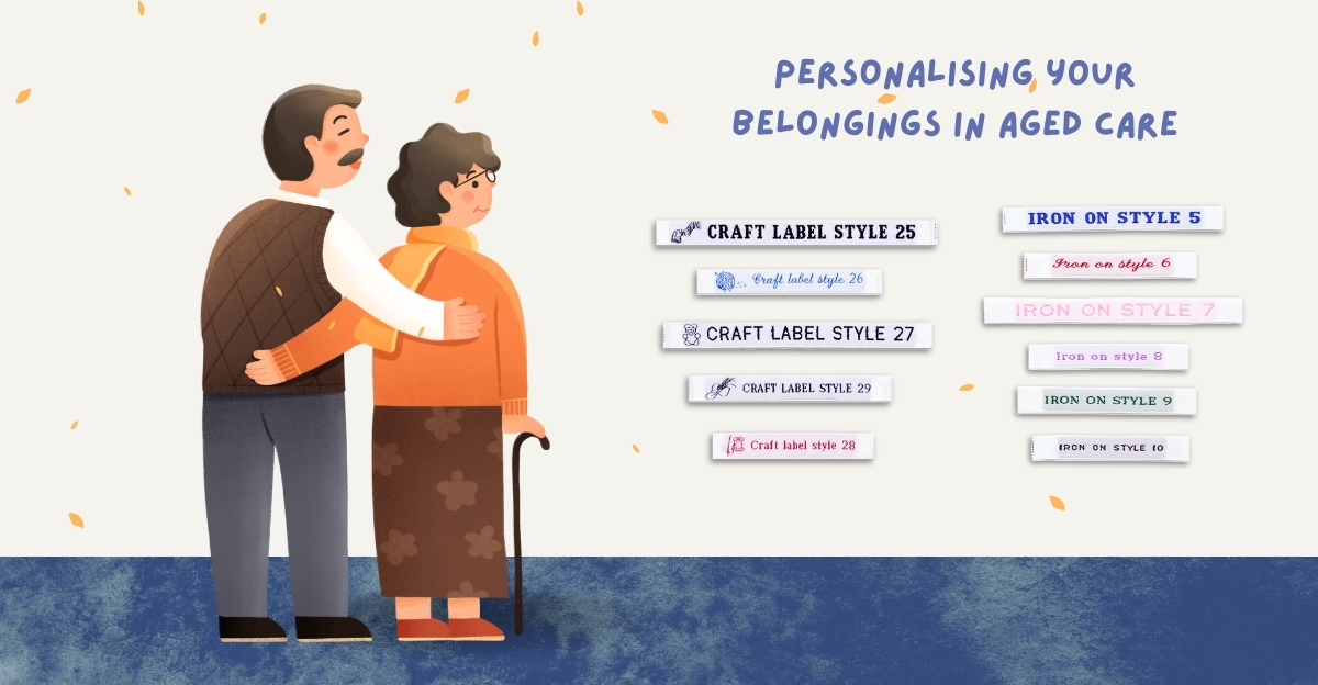 Aged Care name labels, water bottle, blanket & Luggage strap