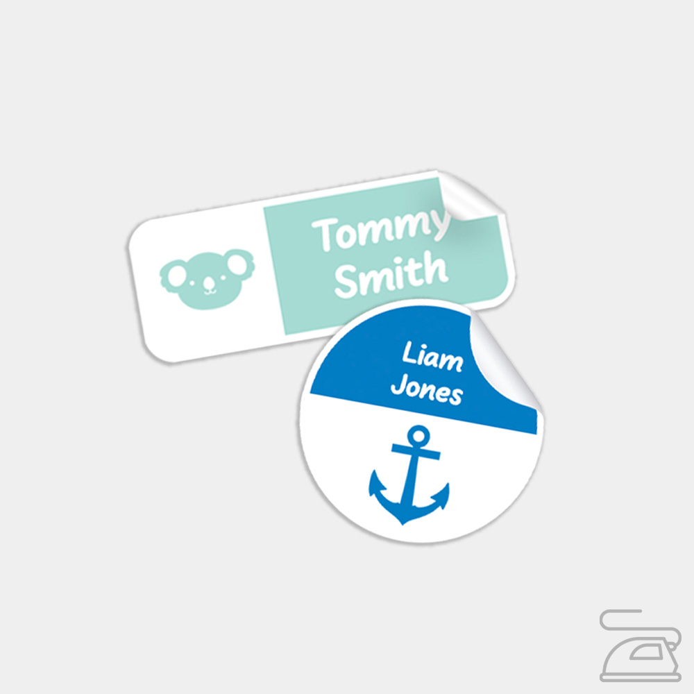 Classic printed iron on clothing labels