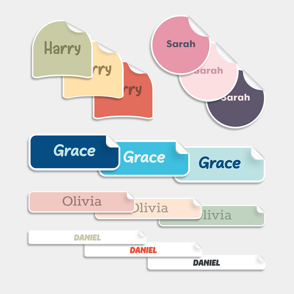 Name Labels – Multi Coloured
