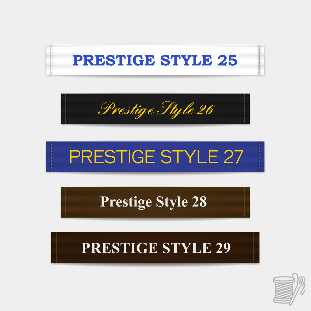 Clothing labels prestige sew in