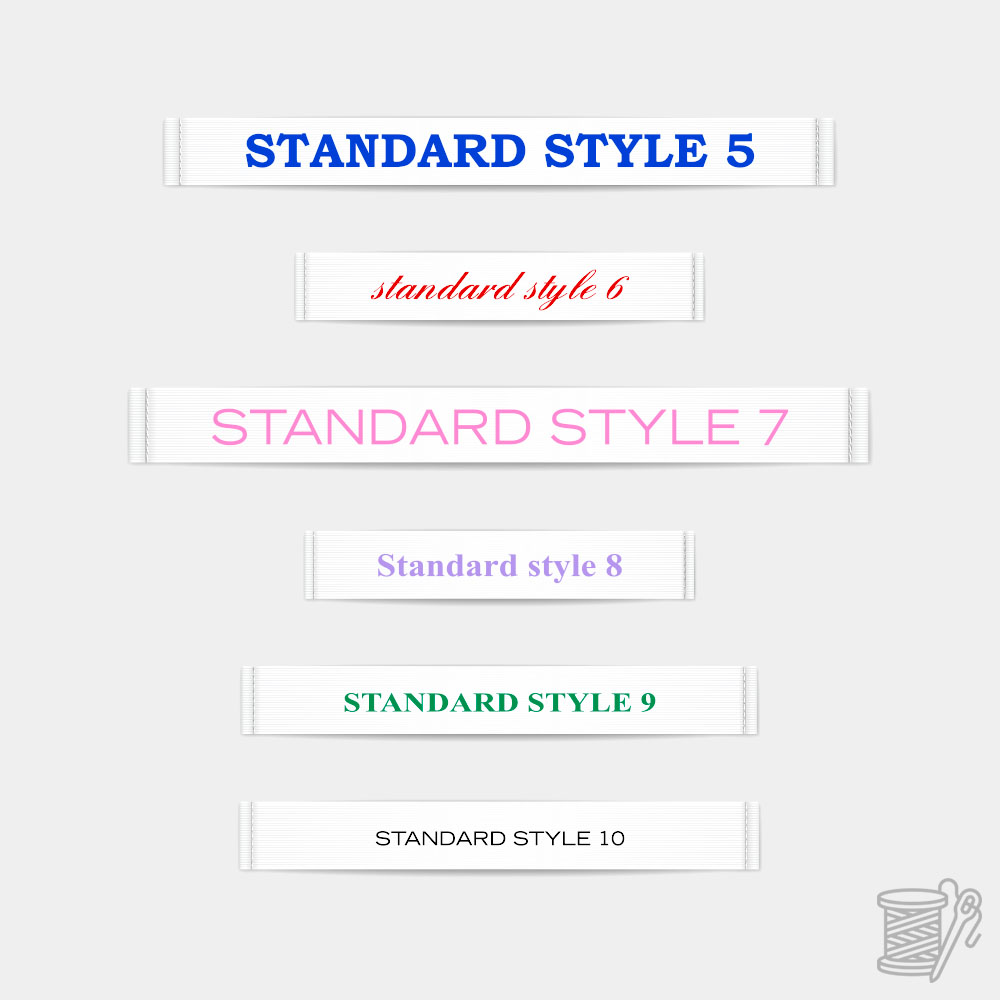 Clothing labels standard sew in